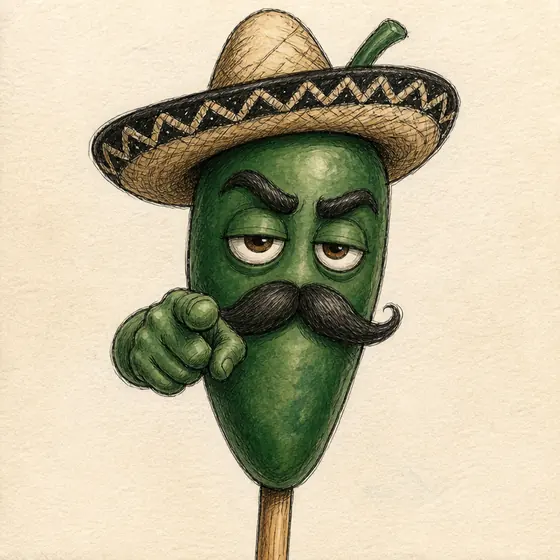 Jose pointing smugly at the viewer